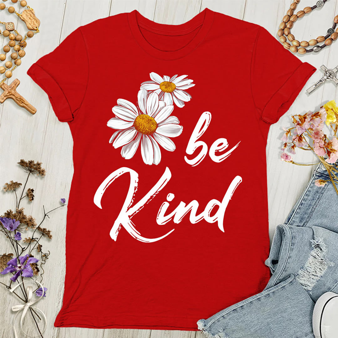 Christianartworkshop Be Kind Daisy Damen T-Shirt: Gottes Gnade mit Freundlichkeit teilen - Rot - 4XL - image 8