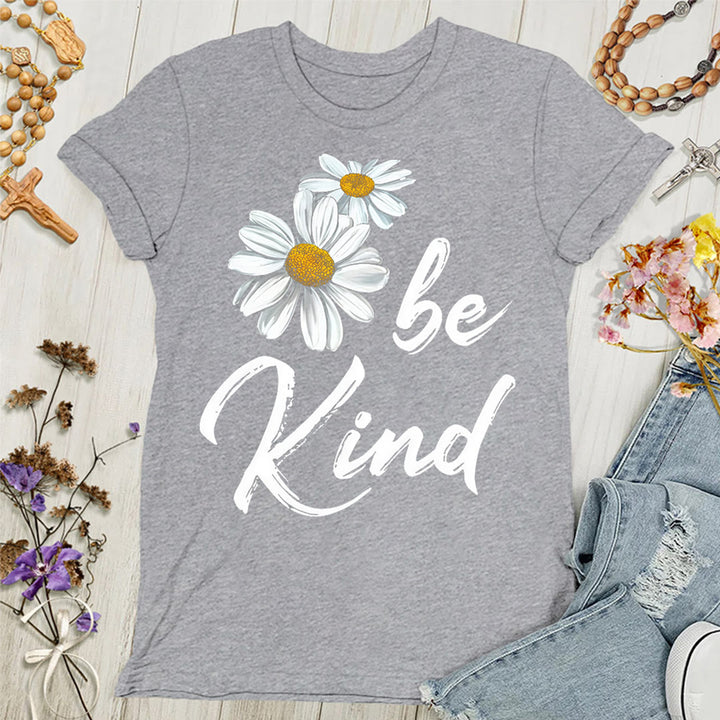 Christianartworkshop Be Kind Daisy Damen T-Shirt: Gottes Gnade mit Freundlichkeit teilen - Grau - 4XL - image 4