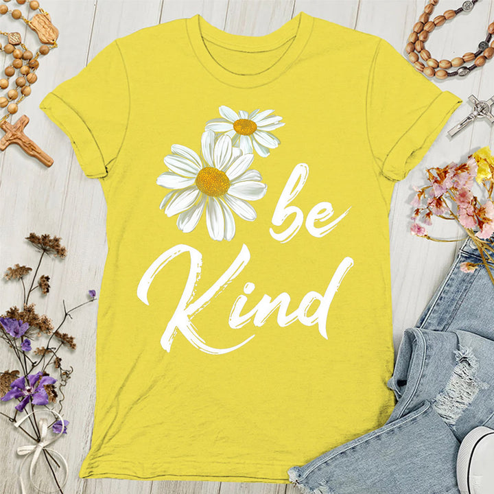 Christianartworkshop Be Kind Daisy Damen T-Shirt: Gottes Gnade mit Freundlichkeit teilen - Gelb - 4XL - image 0