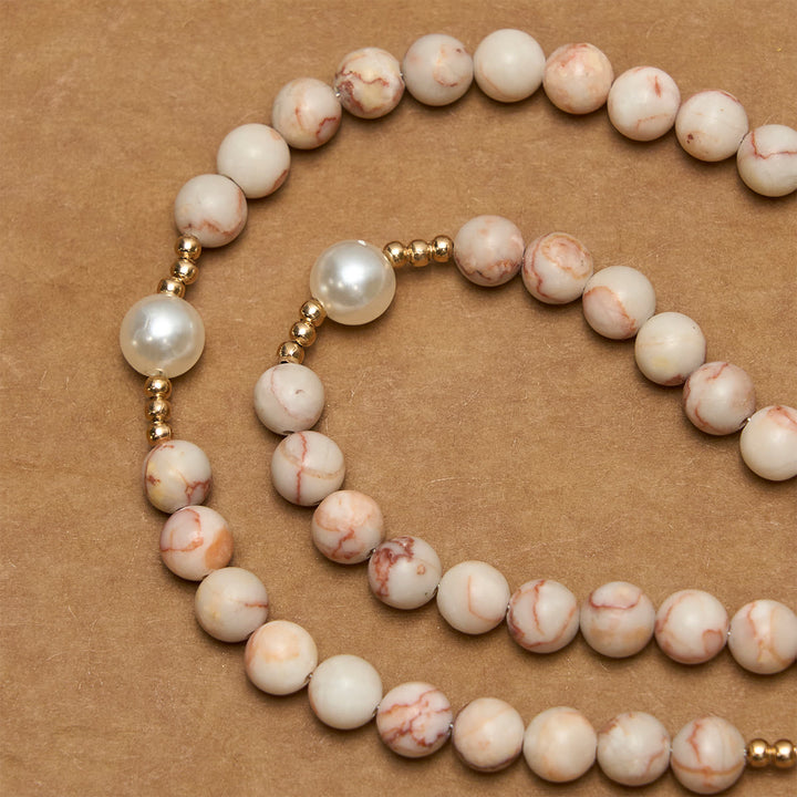 Christianartworkshop Rosenkranz aus mattem rosa Zebrajaspis und Perlen mit Wundertätiger Medaille und Kruzifix - image 8