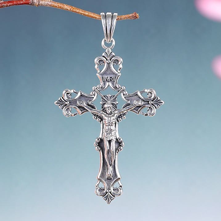 Christianartworkshop Rustikale Kruzifix-Halskette aus Bronze und Silber in S925: Ein Testament des Glaubens - image 6