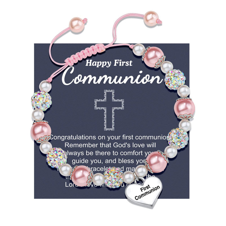 Christianartworkshop GEBETSVOLLER GLAUBE: Geschenkarmband zur Erstkommunion mit Kreuz und Segenskarte - ICH - image 9