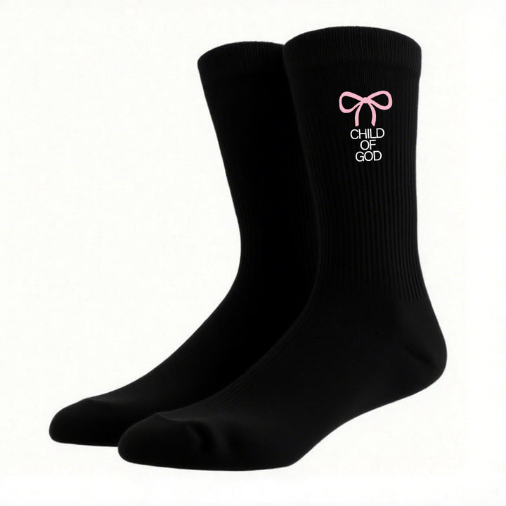 Christianartworkshop – Socken „Kind Gottes“ mit rosa Schleife: „Walk Gracefully in Faith“ - image 6