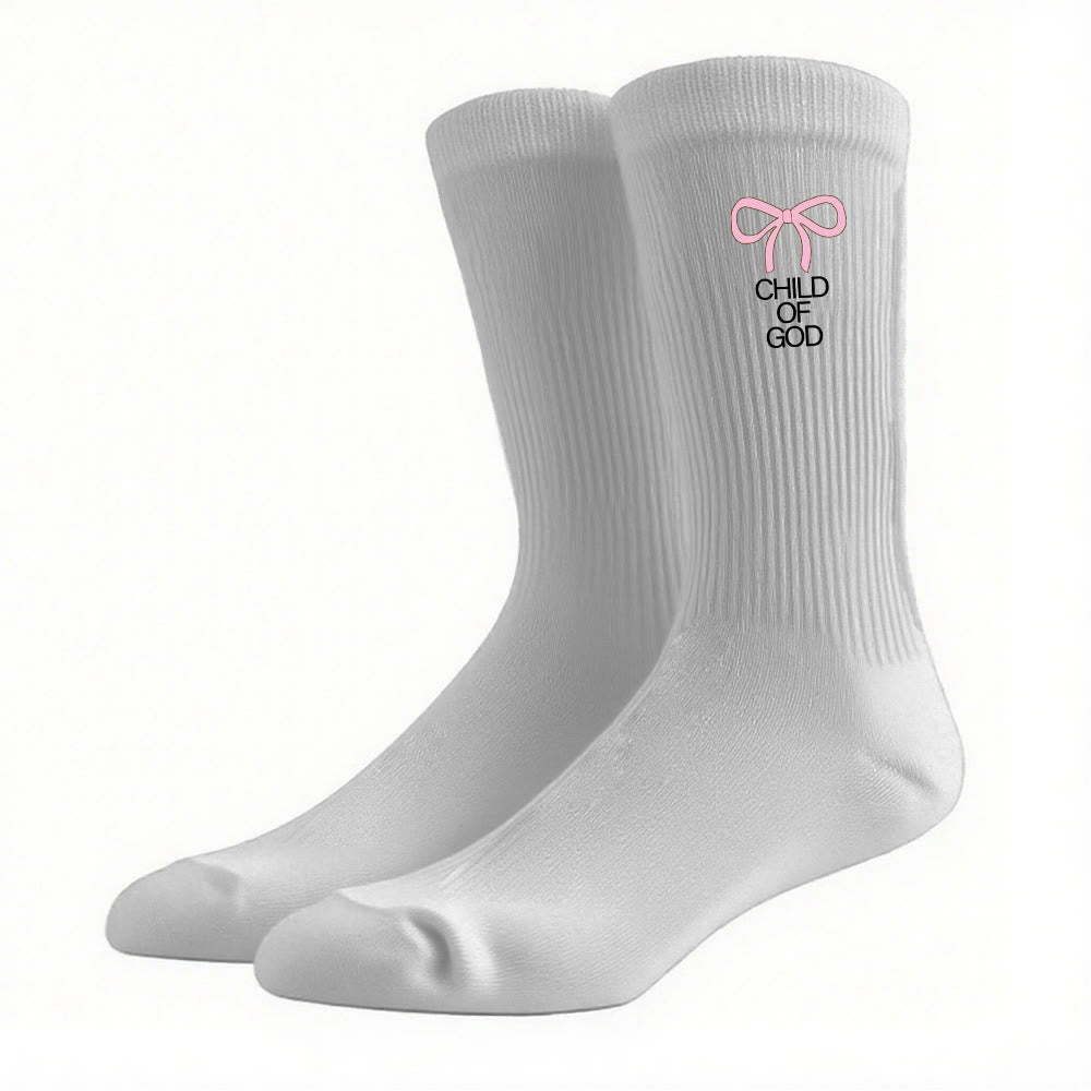 Christianartworkshop – Socken „Kind Gottes“ mit rosa Schleife: „Walk Gracefully in Faith“ - Grau - Damen (EU 36–39/US 8,5–9) - image 12