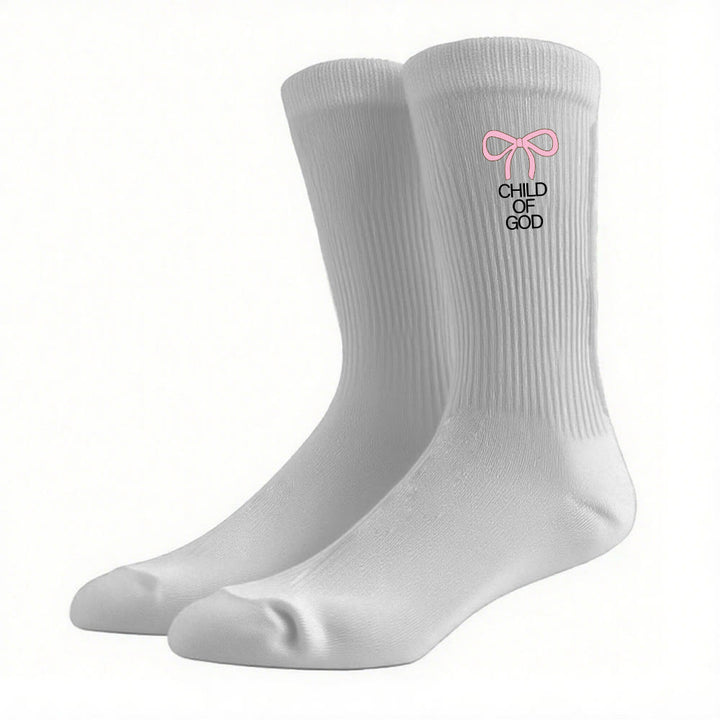 Christianartworkshop – Socken „Kind Gottes“ mit rosa Schleife: „Walk Gracefully in Faith“ - Grau - Damen (EU 36–39/US 8,5–9) - image 12