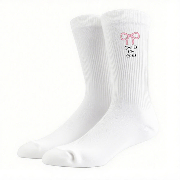 Christianartworkshop – Socken „Kind Gottes“ mit rosa Schleife: „Walk Gracefully in Faith“ - image 10