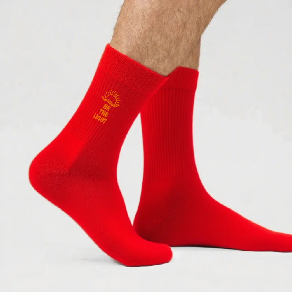 Christianartworkshop Sei das Licht mit schimmernden Sea Horizon Crew-Socken: Strahle mit Geist - Rot - Herren (EU 40–44/US 7,5–11) - image 15