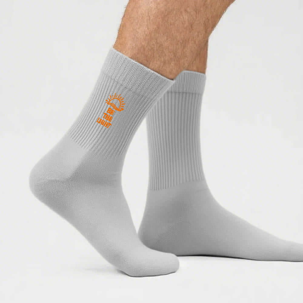 Christianartworkshop Sei das Licht mit schimmernden Sea Horizon Crew-Socken: Strahle mit Geist - Grau - Herren (EU 40–44/US 7,5–11) - image 11