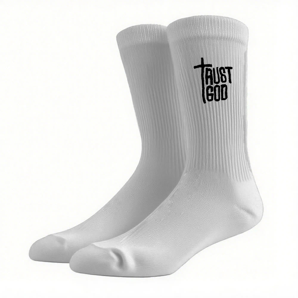 Christianartworkshop Trust God Cross-Design Faith Crew Socken: Gehen Sie mutig mit Christus - Grau - Damen (EU 36–39/US 8,5–9) - image 12