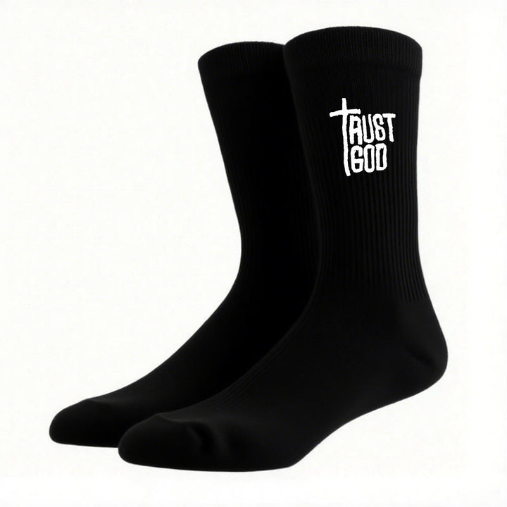 Christianartworkshop Trust God Cross-Design Faith Crew Socken: Gehen Sie mutig mit Christus - image 6