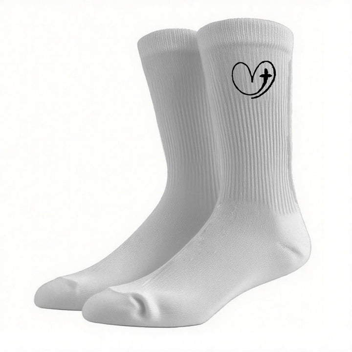 Christianartworkshop Glaubensinspirierte Herz- und Kreuzsocken: Eine sanfte Erinnerung an Gottes Liebe - Grau - Damen (EU 36–39/US 8,5–9) - image 12