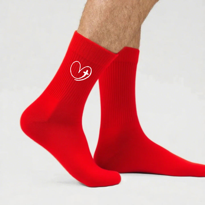 Christianartworkshop Glaubensinspirierte Herz- und Kreuzsocken: Eine sanfte Erinnerung an Gottes Liebe - Rot - Herren (EU 40–44/US 7,5–11) - image 15