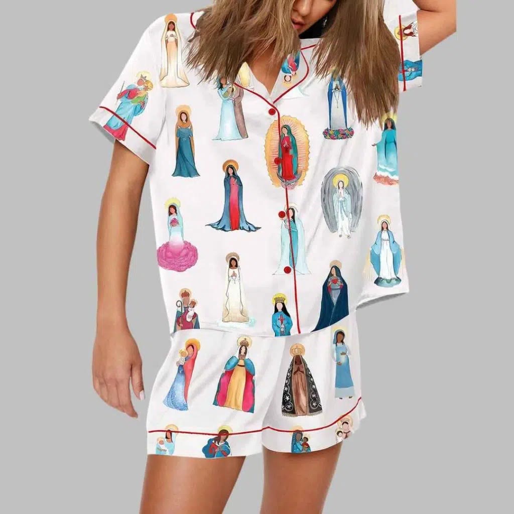 Christianartworkshop Katholisches Pyjama-Set „Unsere Liebe Frau von Guadalupe“: Schlafen Sie eingehüllt in heilige Gnade - image 3