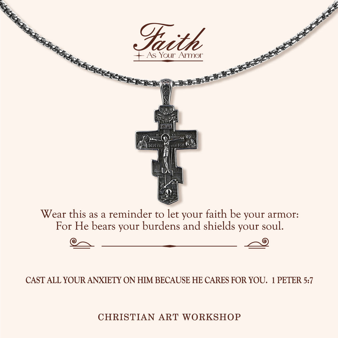 Christianartworkshop GLAUBE ALS IHRE RÜSTUNG: Orthodoxe Jesus-Kruzifix-Halskette - GLAUBE ALS IHRE RÜSTUNG - image 1