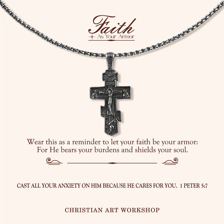 Christianartworkshop GLAUBE ALS IHRE RÜSTUNG: Orthodoxe Jesus-Kruzifix-Halskette - GLAUBE ALS IHRE RÜSTUNG - image 1