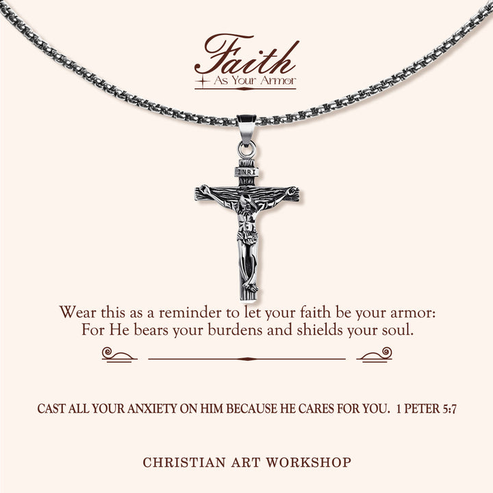 Christianartworkshop GLAUBE ALS IHRE RÜSTUNG: Halskette mit Kruzifix-Anhänger - GLAUBE ALS IHRE RÜSTUNG-3 - image 3