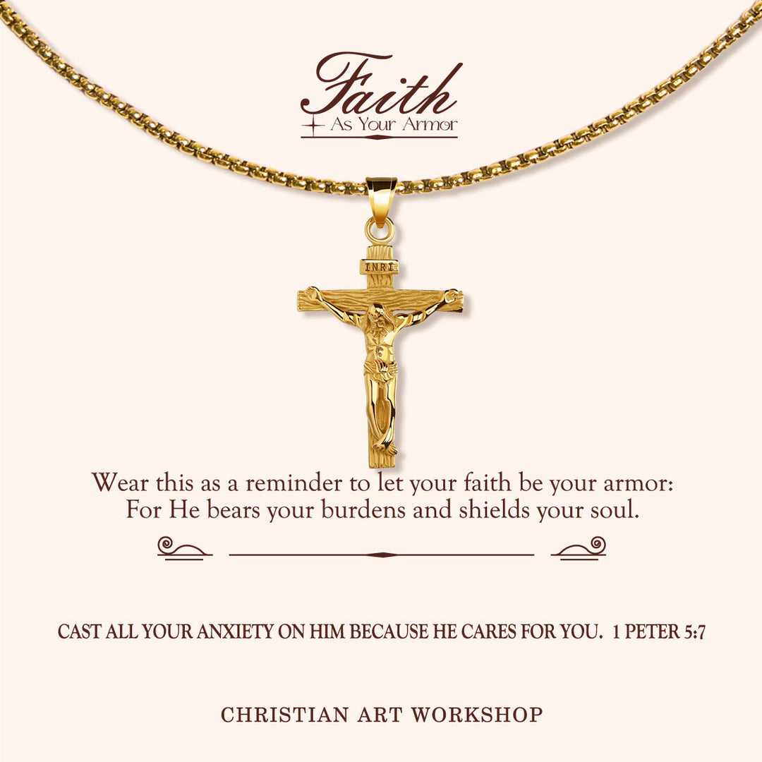 Christianartworkshop GLAUBE ALS IHRE RÜSTUNG: Halskette mit Kruzifix-Anhänger - GLAUBE ALS IHRE RÜSTUNG-2 - image 2