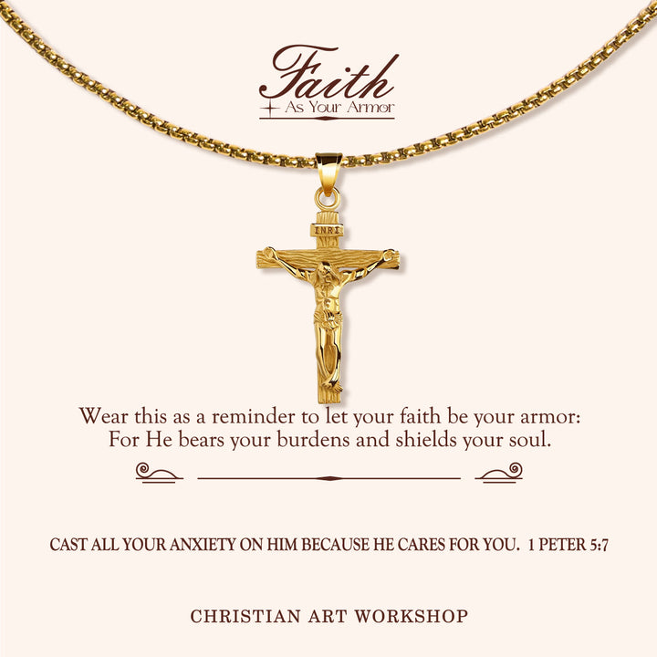 Christianartworkshop GLAUBE ALS IHRE RÜSTUNG: Halskette mit Kruzifix-Anhänger - GLAUBE ALS IHRE RÜSTUNG-2 - image 2