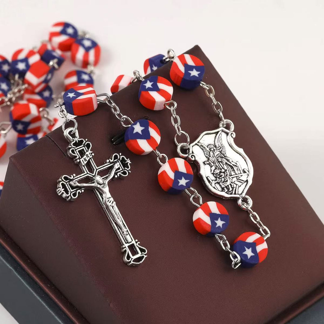Christianartworkshop Patriotischer Rosenkranz zur amerikanischen Unabhängigkeit mit Schutzengel St. Michael - Patriotischer Rosenkranz - image 1