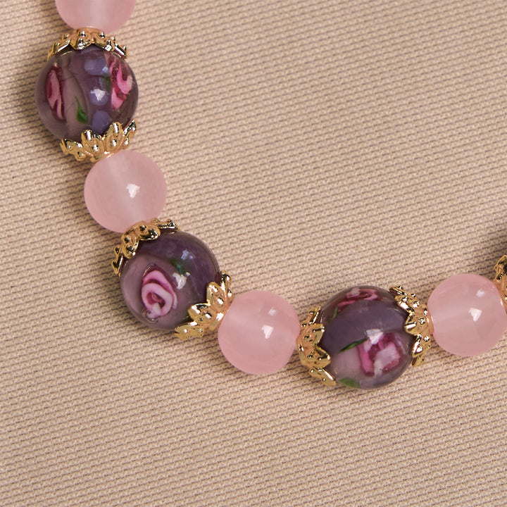 Christianartworkshop Handgefertigtes Armband aus Rosenquarz-Glaubenskristall mit Narce-Kamee der Jungfrau Maria - image 6