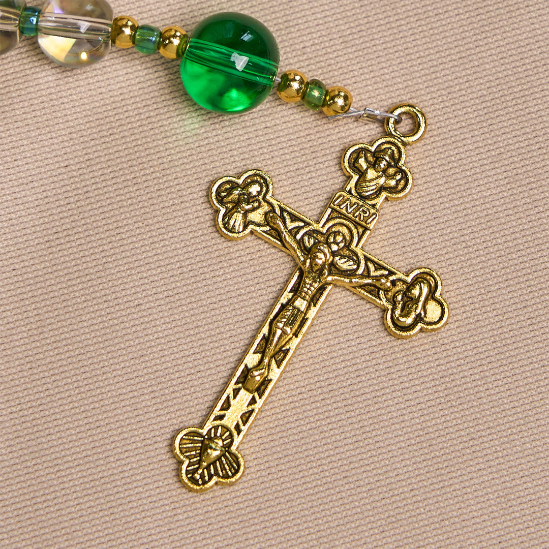Christianartworkshop Eleganter Rosenkranz in klarem Weiß und Grün mit Unserer Lieben Frau von Guadalupe - image 8