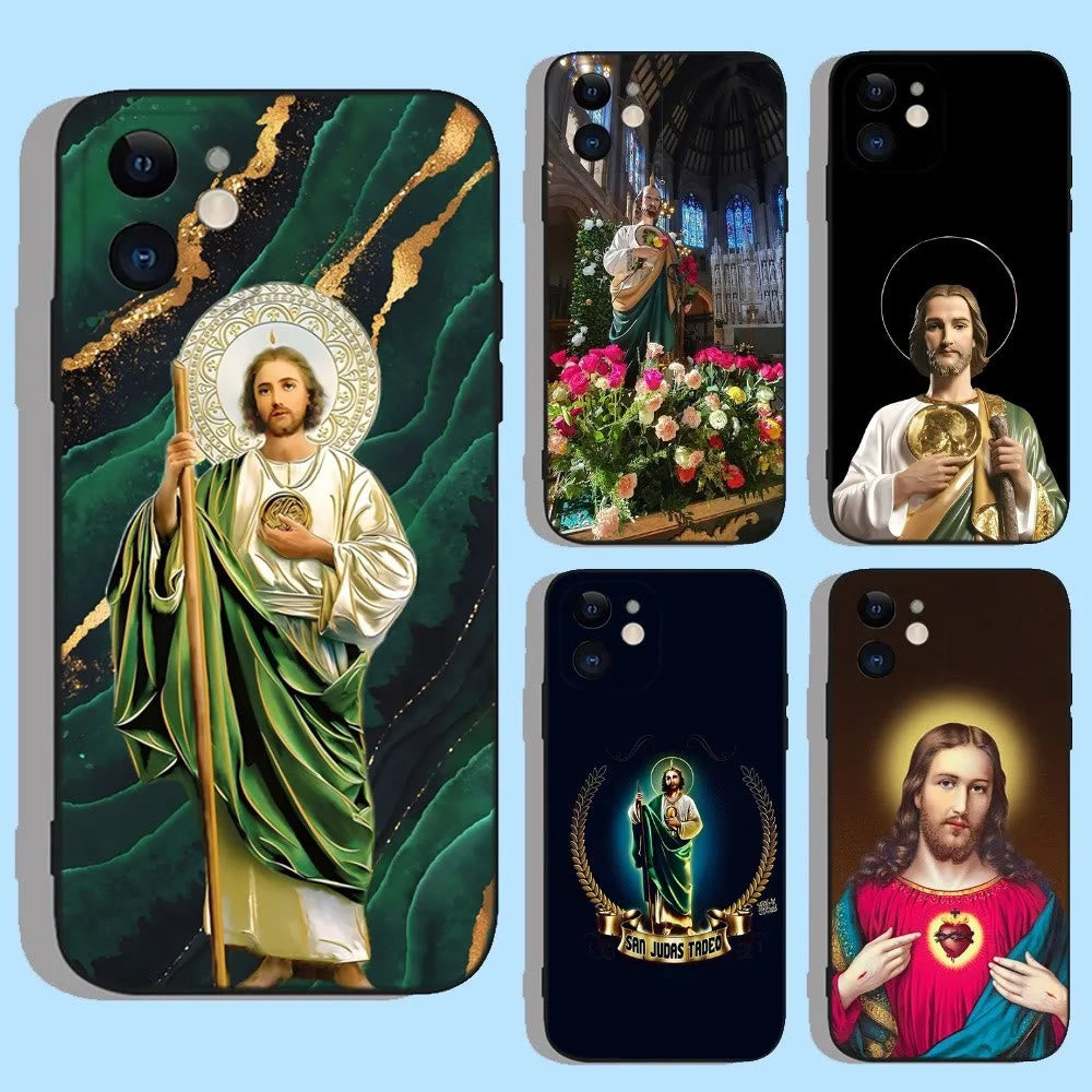 Christianartworkshop Holy Jesus Classic Art Handyhülle: Heiliges Design und Frieden - Smaragdsymbol - iPhone13 - image 1