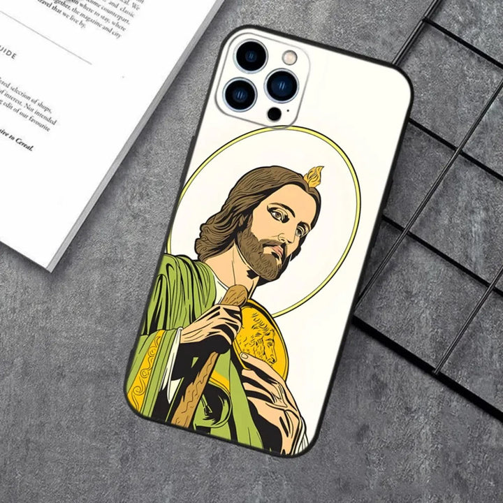 Christianartworkshop Holy Jesus Classic Art Handyhülle: Heiliges Design und Frieden - Klassisches Grün - 15plus - image 3