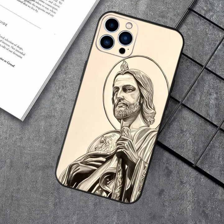 Christianartworkshop Holy Jesus Classic Art Handyhülle: Heiliges Design und Frieden - Vintage-Skizzenstil - 15plus - image 9
