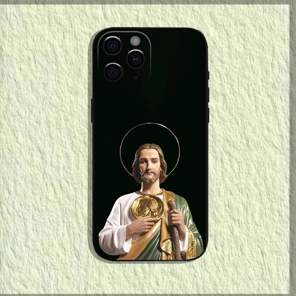 Christianartworkshop Handyhülle mit dem Heiligenbild Jesus: Ein Symbol des Glaubens und des Schutzes - Klassischer Heiliger - 15plus - image 2
