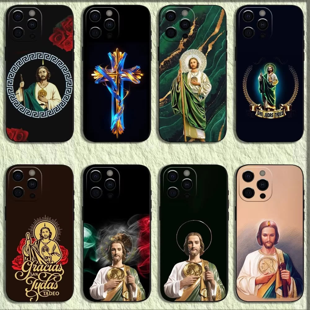 Christianartworkshop Handyhülle mit dem Heiligenbild Jesus: Ein Symbol des Glaubens und des Schutzes - Klassischer Heiliger - iPhone13 - image 1