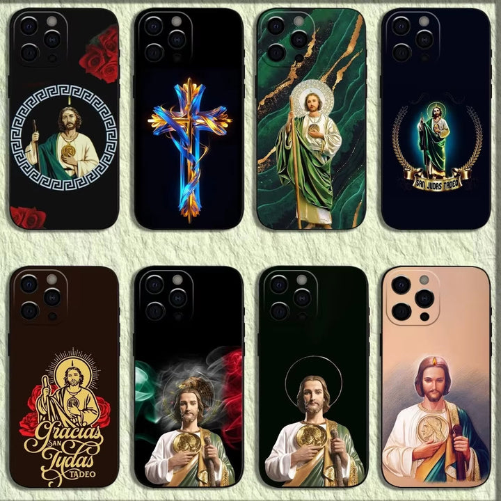 Christianartworkshop Handyhülle mit dem Heiligenbild Jesus: Ein Symbol des Glaubens und des Schutzes - Klassischer Heiliger - iPhone13 - image 1