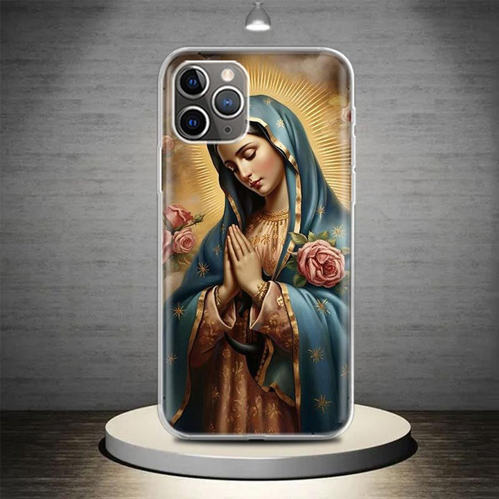 Christianartworkshop Handyhülle mit der Heiligen Jungfrau Maria: Spirituelle Eleganz für Ihr Gerät - Strahlender Segen - iPhone 13 Pro - image 9
