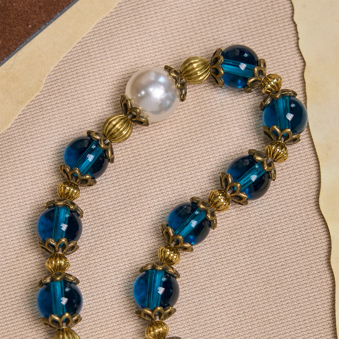 Christianartworkshop Spirituelle Armbänder mit blauen Glanzperlen und heiligem Messingkruzifix - image 6