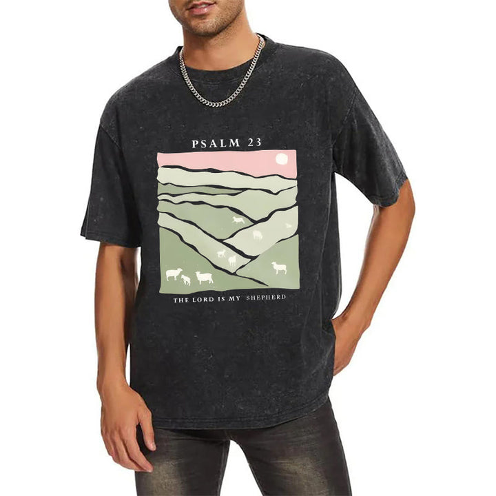 Christianartworkshop Christliches Unisex-T-Shirt mit Aufschrift „The Lord Is My Shepherd“, gewaschen - image 7