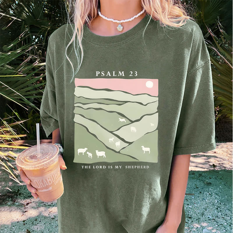 Christianartworkshop Christliches Unisex-T-Shirt mit Aufschrift „The Lord Is My Shepherd“, gewaschen - image 2
