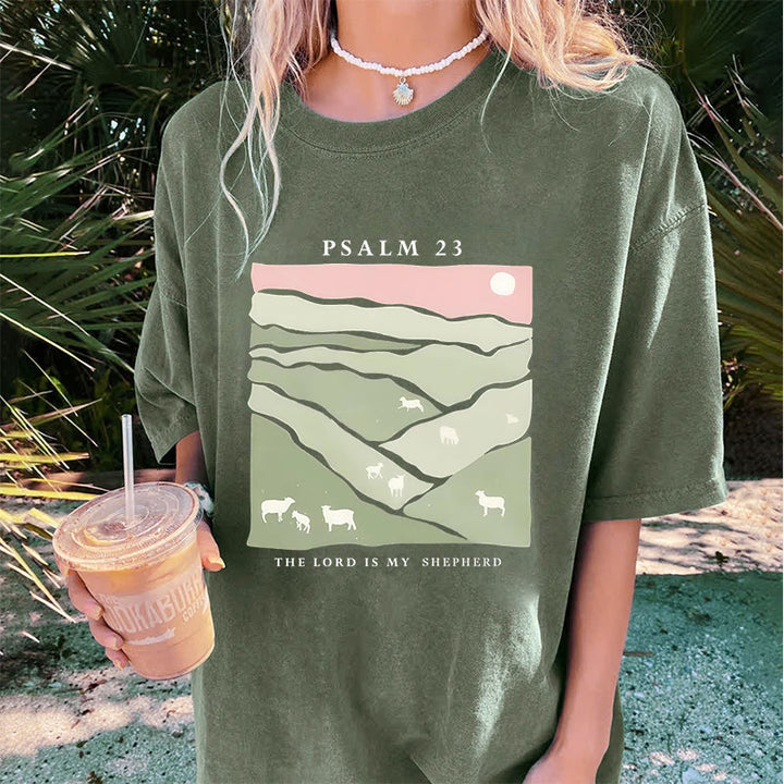 Christianartworkshop Christliches Unisex-T-Shirt mit Aufschrift „The Lord Is My Shepherd“, gewaschen - image 2