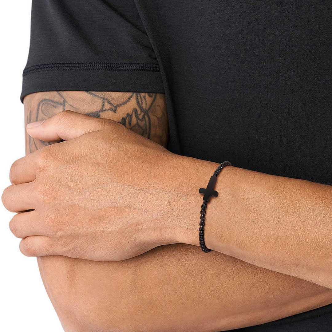 Christianartworkshop Minimalistische Kreuzkettenarmbänder: Zwei Farben mit Segenskarte - image 3