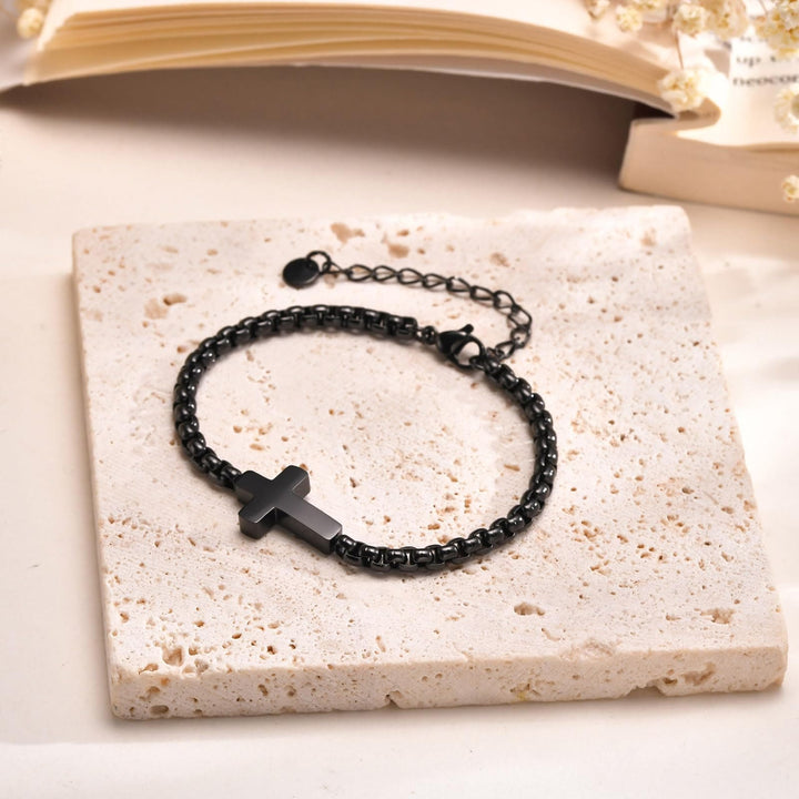 Christianartworkshop Minimalistische Kreuzkettenarmbänder: Zwei Farben mit Segenskarte - image 5