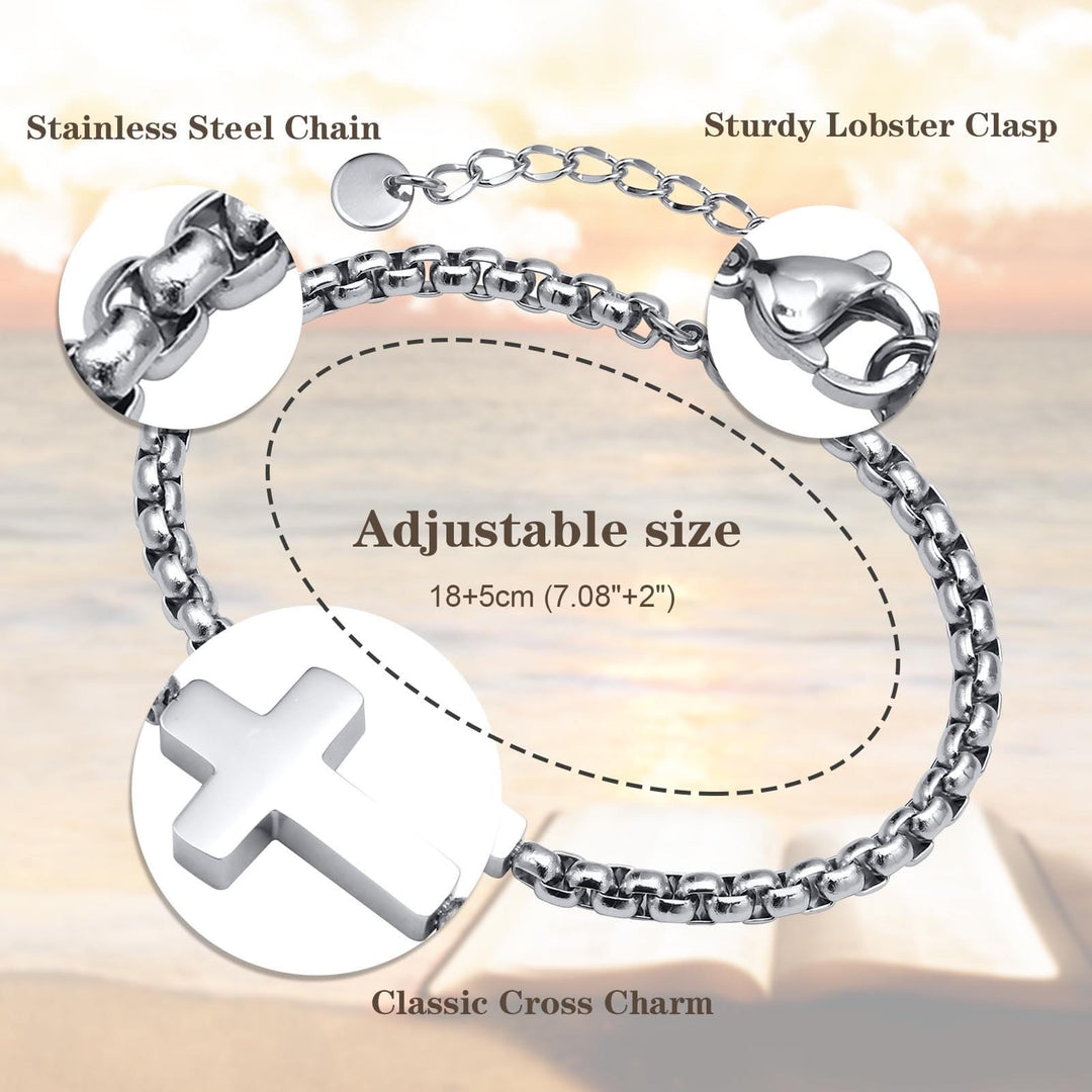 Christianartworkshop Minimalistische Kreuzkettenarmbänder: Zwei Farben mit Segenskarte - image 12