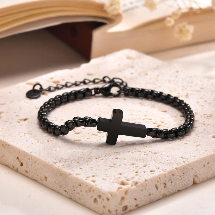 Christianartworkshop Minimalistische Kreuzkettenarmbänder: Zwei Farben mit Segenskarte - image 4