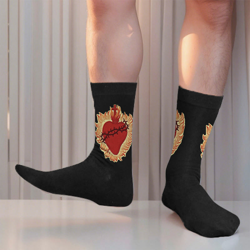 Christianartworkshop Unisex-Socken mit dem Heiligen Herzen, die Liebe und spirituellen Schutz ausstrahlen - image 2