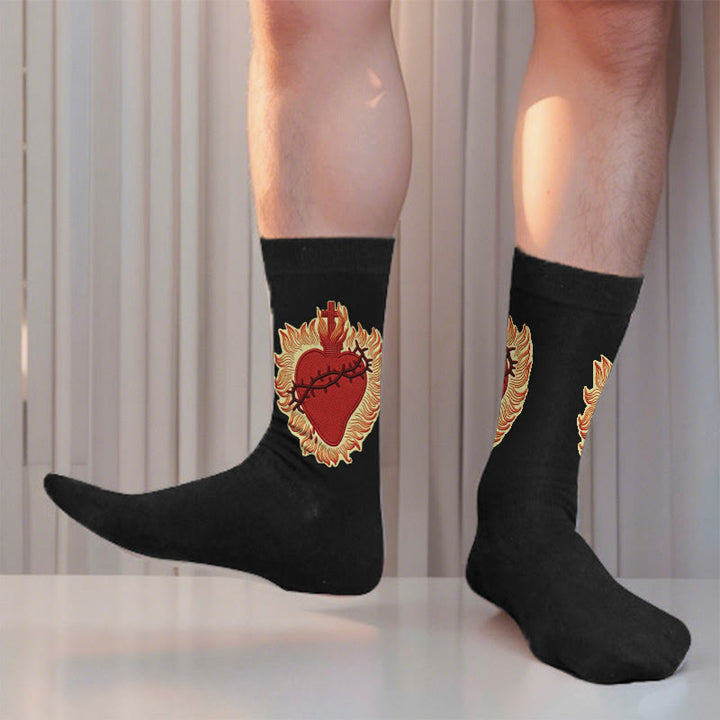Christianartworkshop Unisex-Socken mit dem Heiligen Herzen, die Liebe und spirituellen Schutz ausstrahlen - image 2