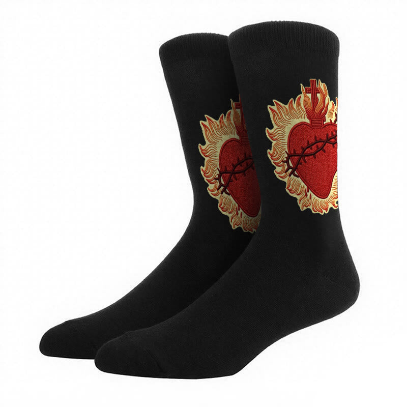 Christianartworkshop Unisex-Socken mit dem Heiligen Herzen, die Liebe und spirituellen Schutz ausstrahlen - image 5