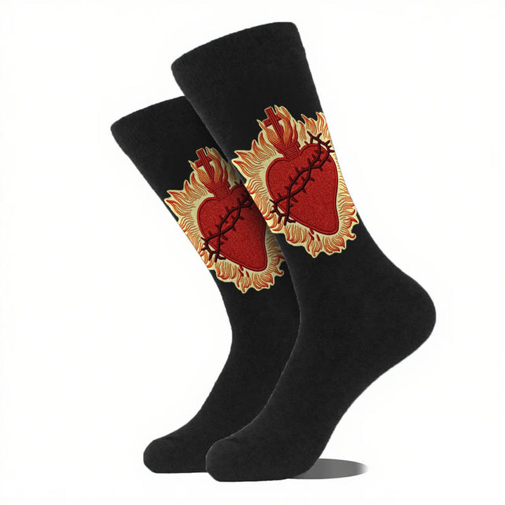Christianartworkshop Unisex-Socken mit dem Heiligen Herzen, die Liebe und spirituellen Schutz ausstrahlen - image 6