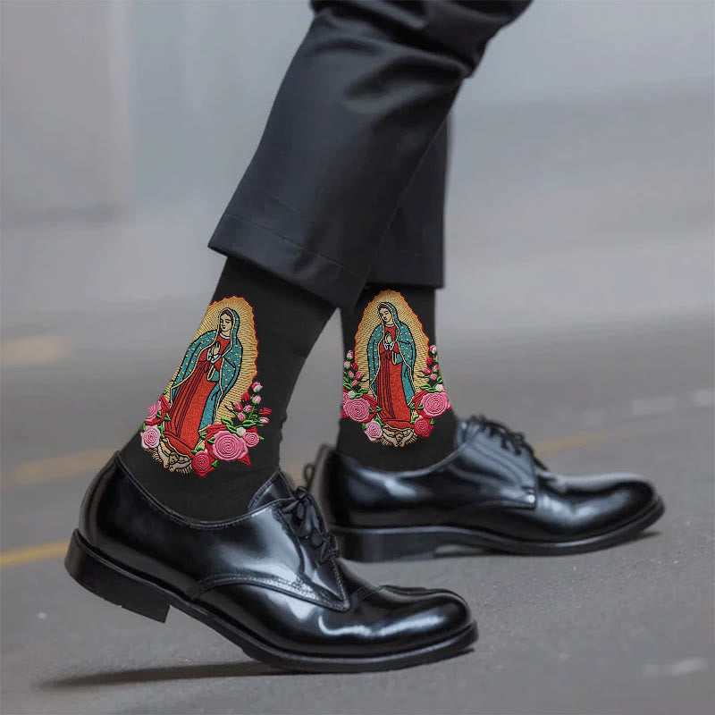 Christianartworkshop Treue Unisex-Socken „Unsere Liebe Frau von Guadalupe“, die Glauben und täglichen Segen bringen - Einheitsgröße (EU 36–46 / US 4–13) - 10 Paare - image 1