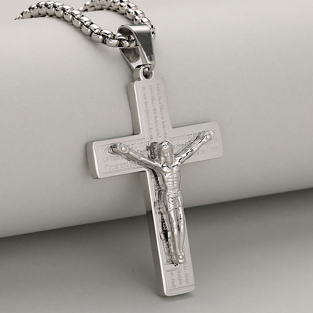 Christianartworkshop Elegante Halskette mit Kruzifix, Symbol der Hingabe, erhältlich in vier Farbtönen - Silber - image 2