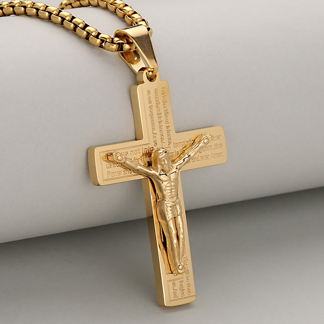 Christianartworkshop Elegante Halskette mit Kruzifix, Symbol der Hingabe, erhältlich in vier Farbtönen - Golden - image 3