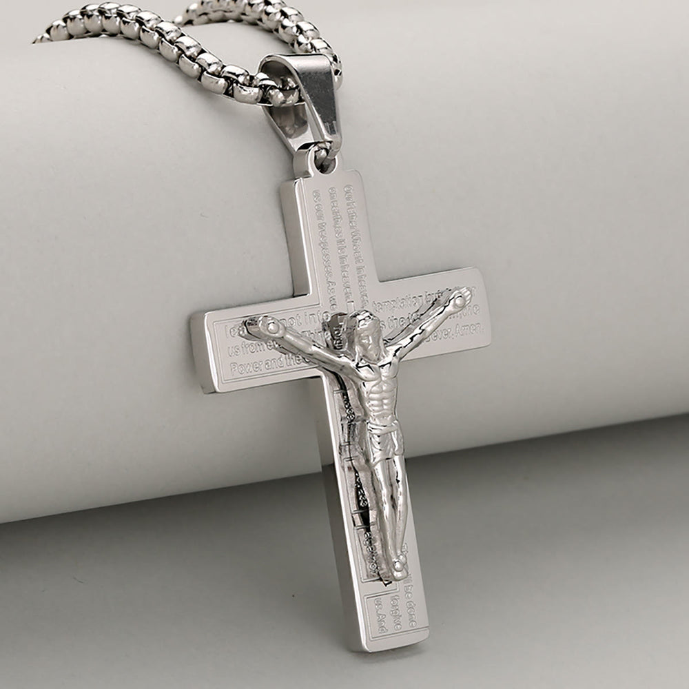 Christianartworkshop Elegante Halskette mit Kruzifix, Symbol der Hingabe, erhältlich in vier Farbtönen - Silber - image 1