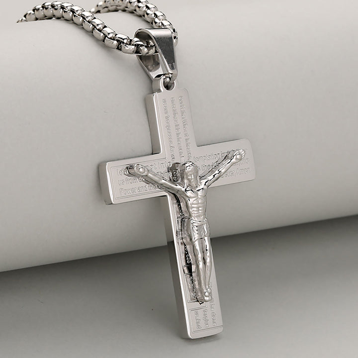 Christianartworkshop Elegante Halskette mit Kruzifix, Symbol der Hingabe, erhältlich in vier Farbtönen - Silber - image 1