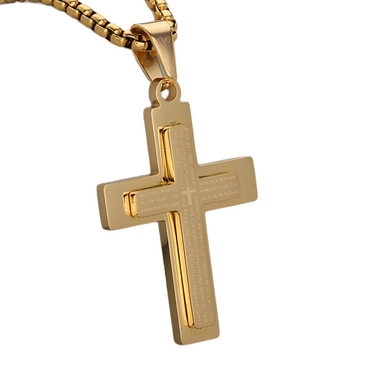 Christianartworkshop Minimalistische dreifarbige Kreuz-Halskette, die Glauben und Einfachheit verkörpert - image 4